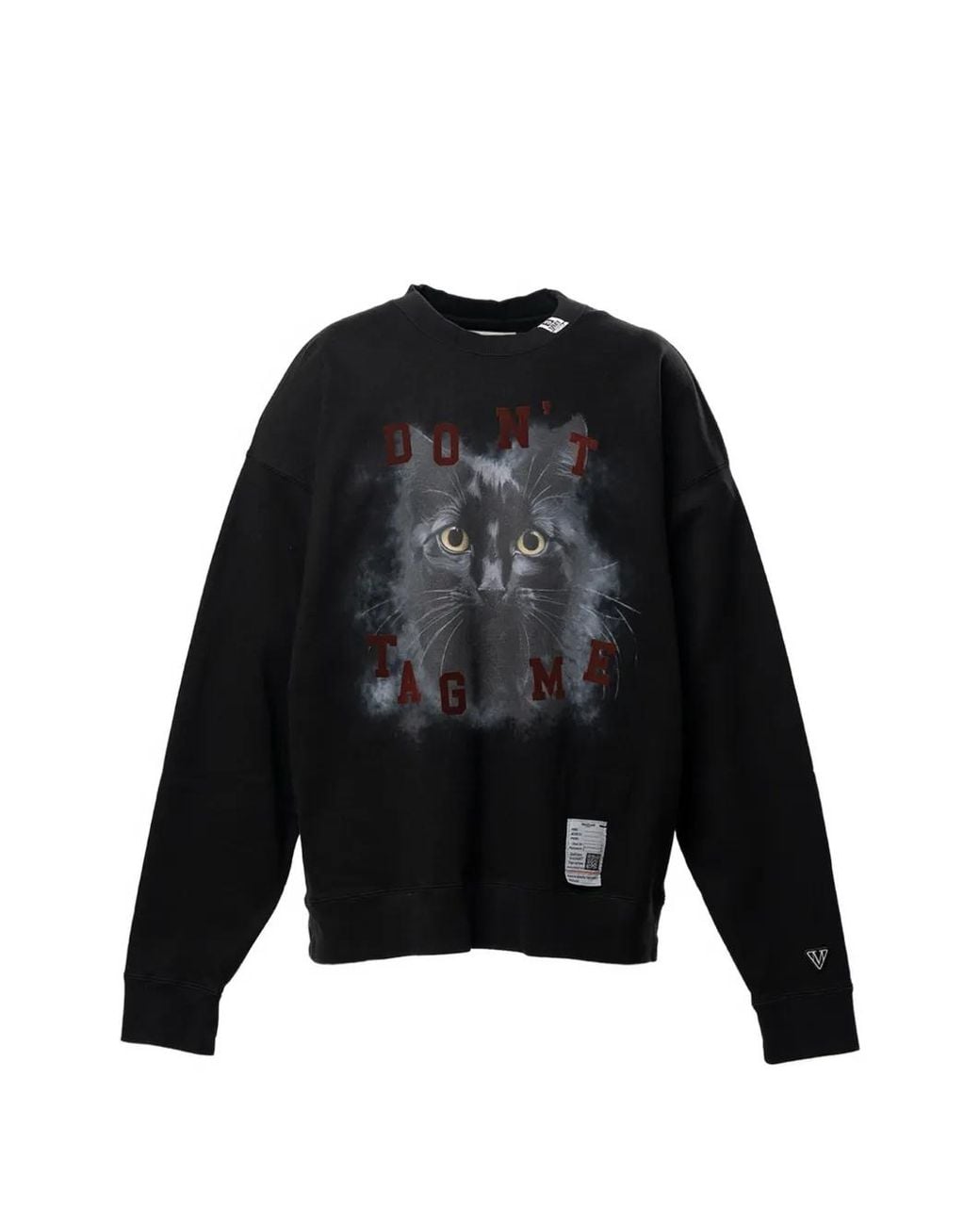 Maison Mihara Yasuhiro Black Cat Printed Sweatshirt for men