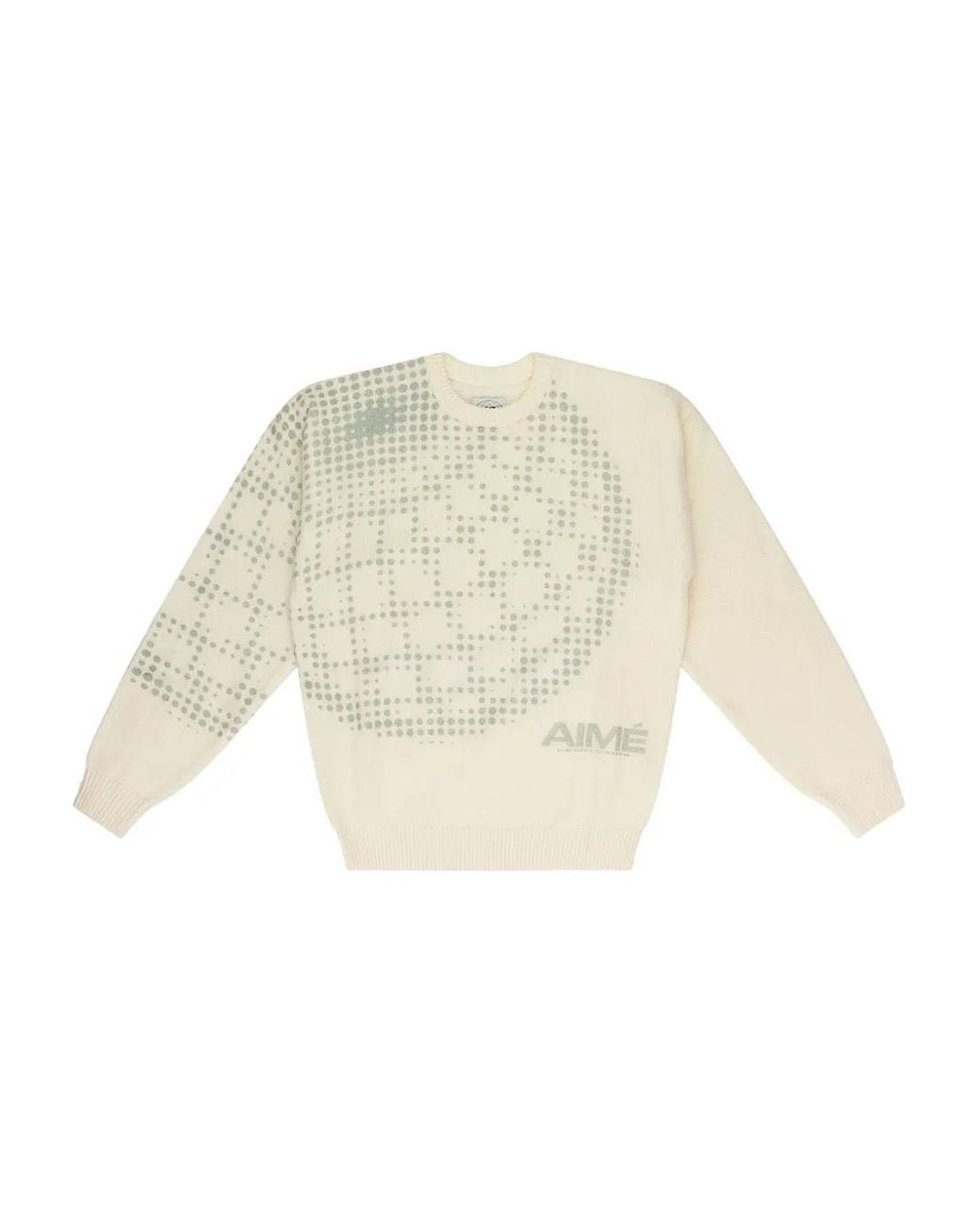 Aimé Leon Dore White Geo-Print Crewneck Sweater for men