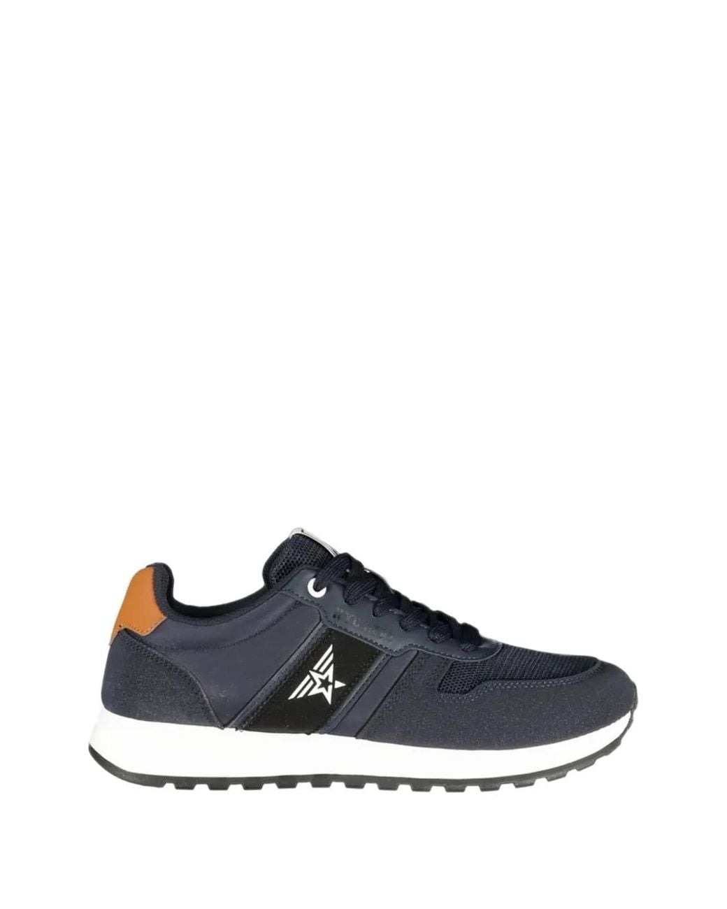 Avirex Blue Logo-Print Mesh-Panel Sneakers for men