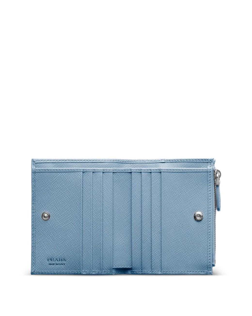 Prada Blue Small Saffiano Leather Wallet