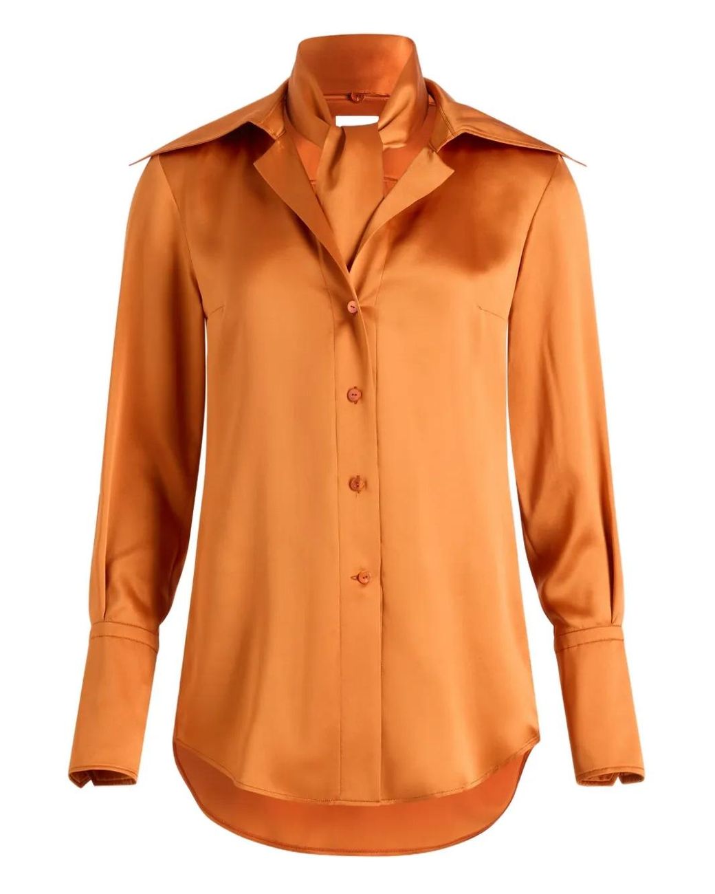 Patou Orange Neck-Tie Blouse
