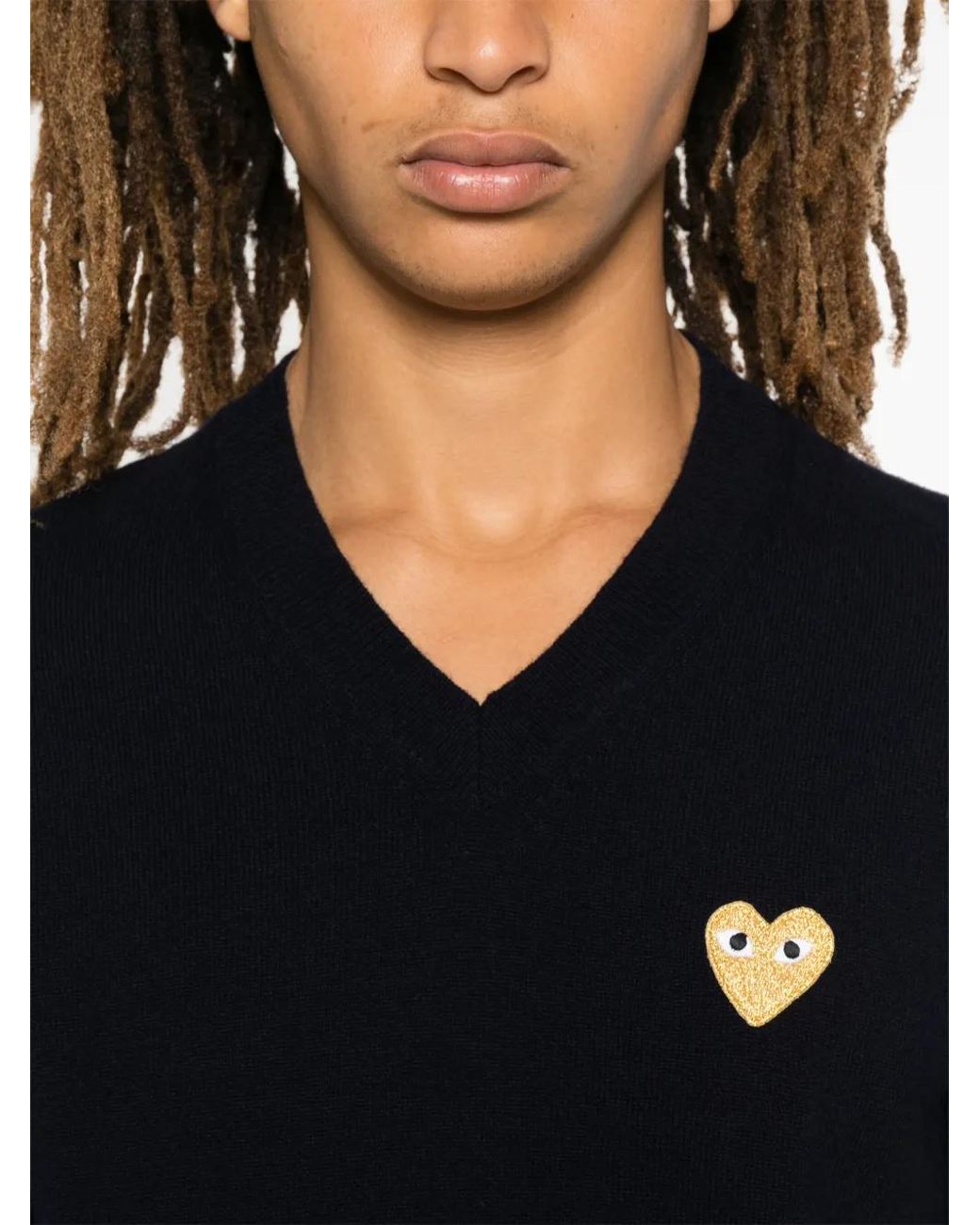 COMME DES GARÇONS PLAY Black Heart-Patch Sweater