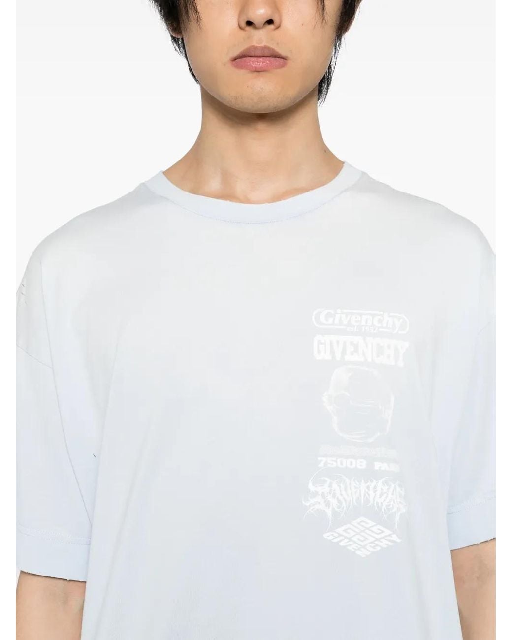 Givenchy White Logo-Print T-Shirt for men