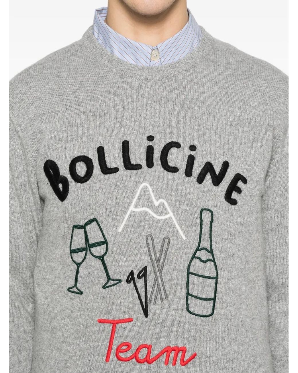 Mc2 Saint Barth Gray Heron Crew-Neck Sweater for men