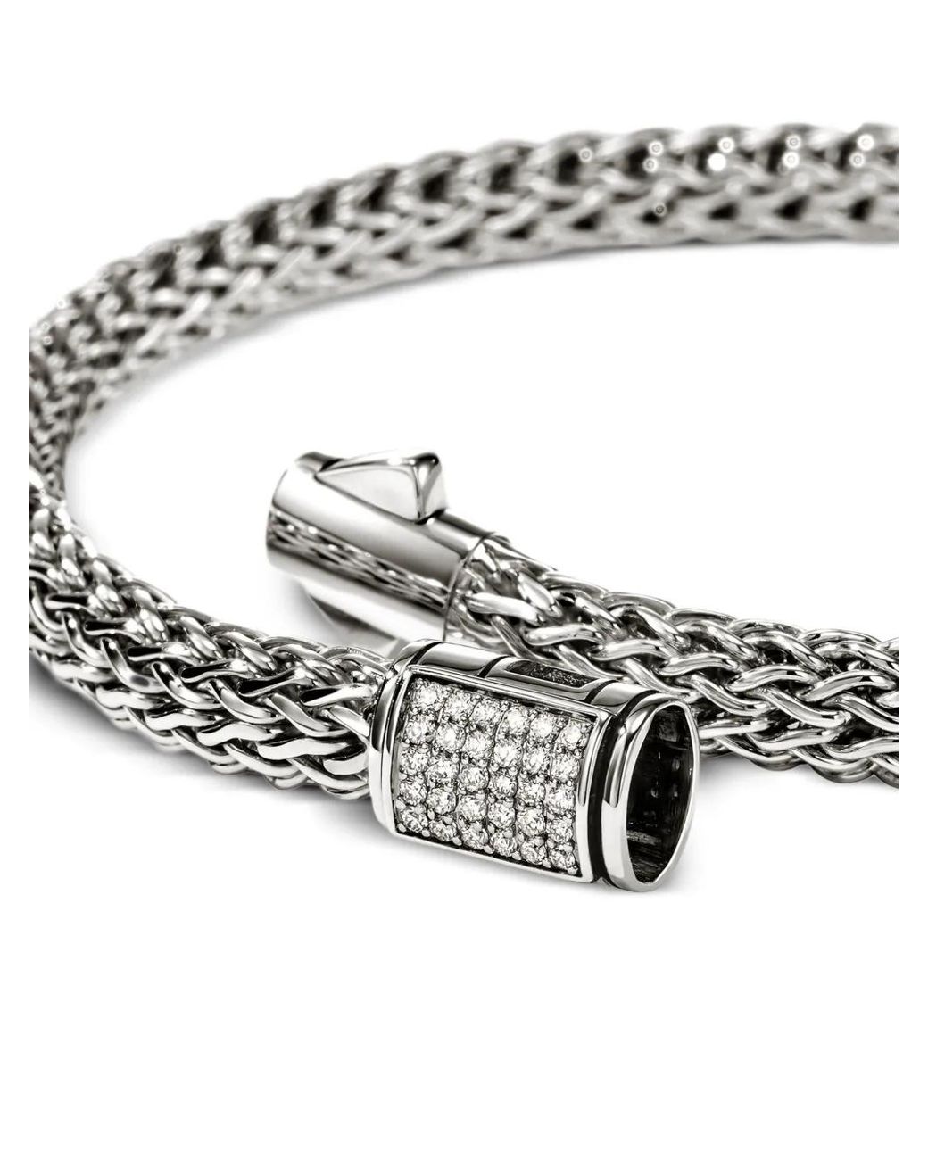 John Hardy White Sterling Icon Diamond Bracelet