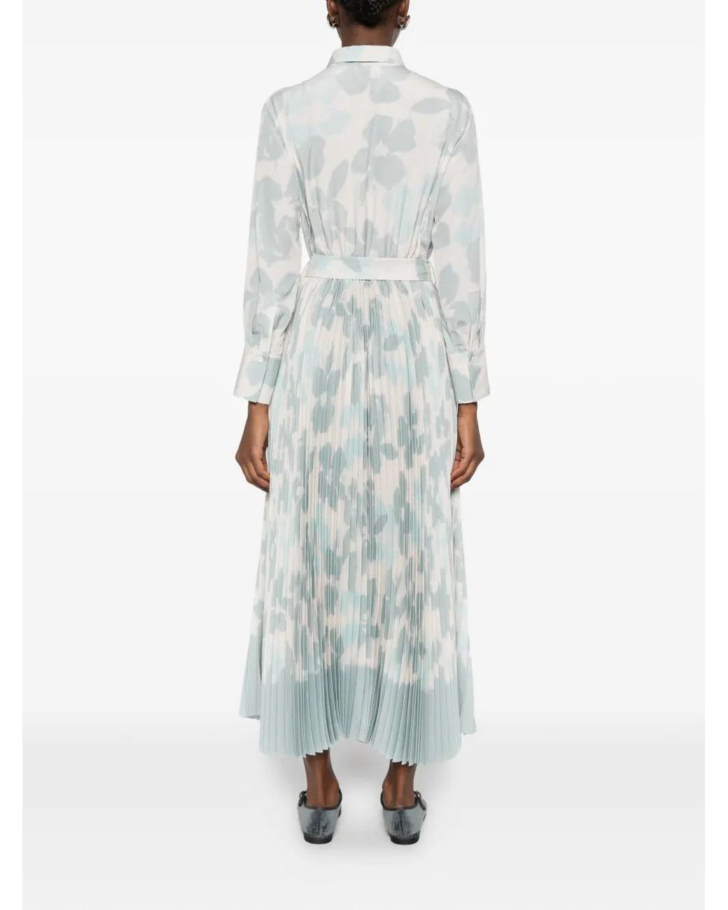 ROSSO35 White Pleated Midi Dress