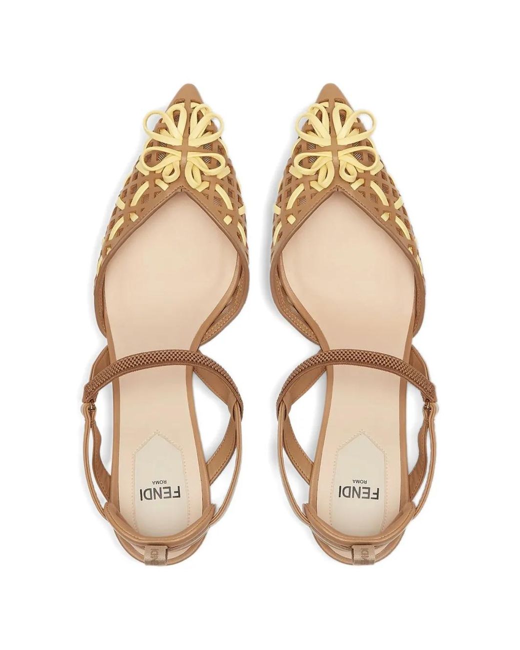 Fendi Metallic Colibri Interwoven Flower Pumps