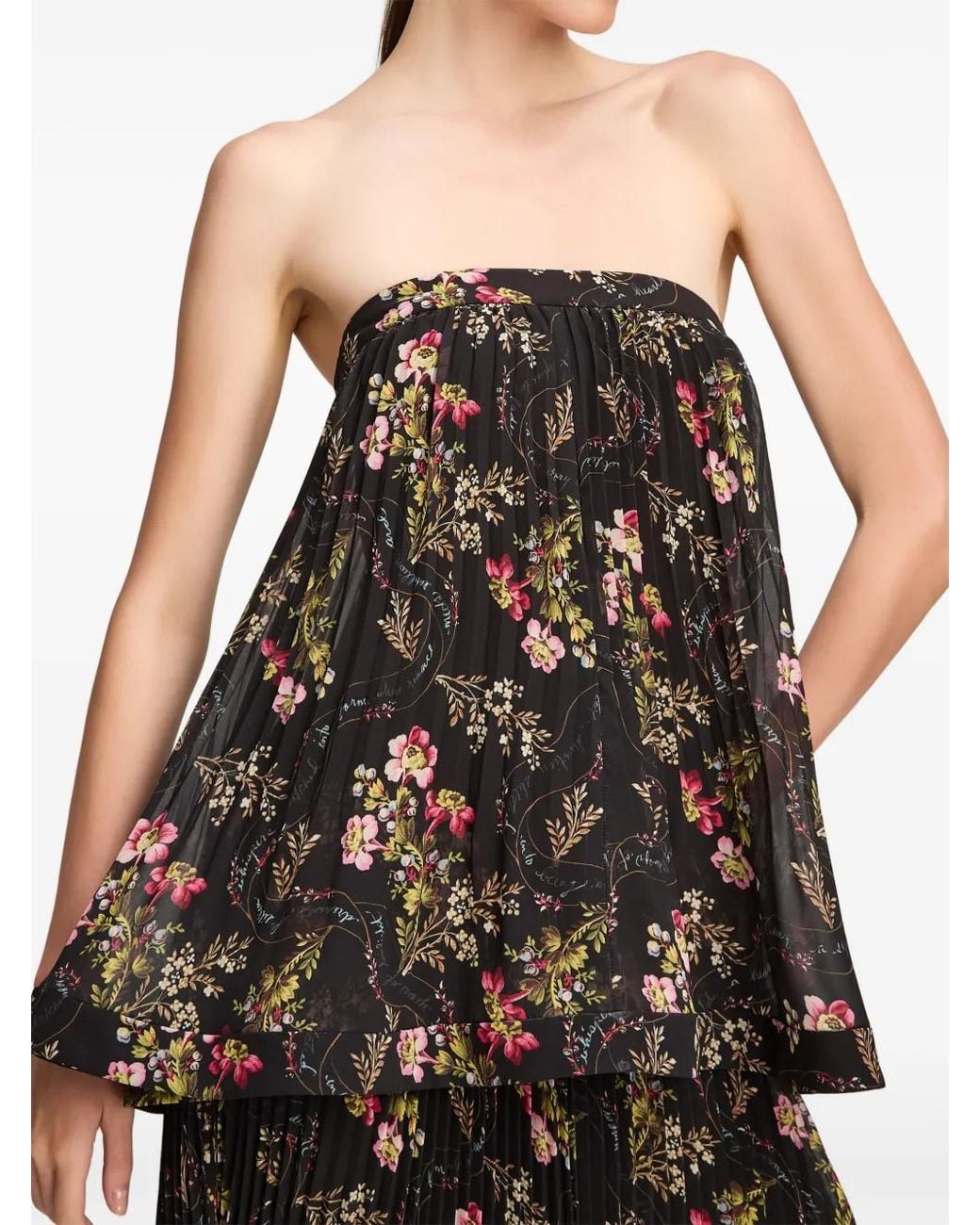 Cinq À Sept Black Rosaline Love Letter Floral-Print Maxi Dress