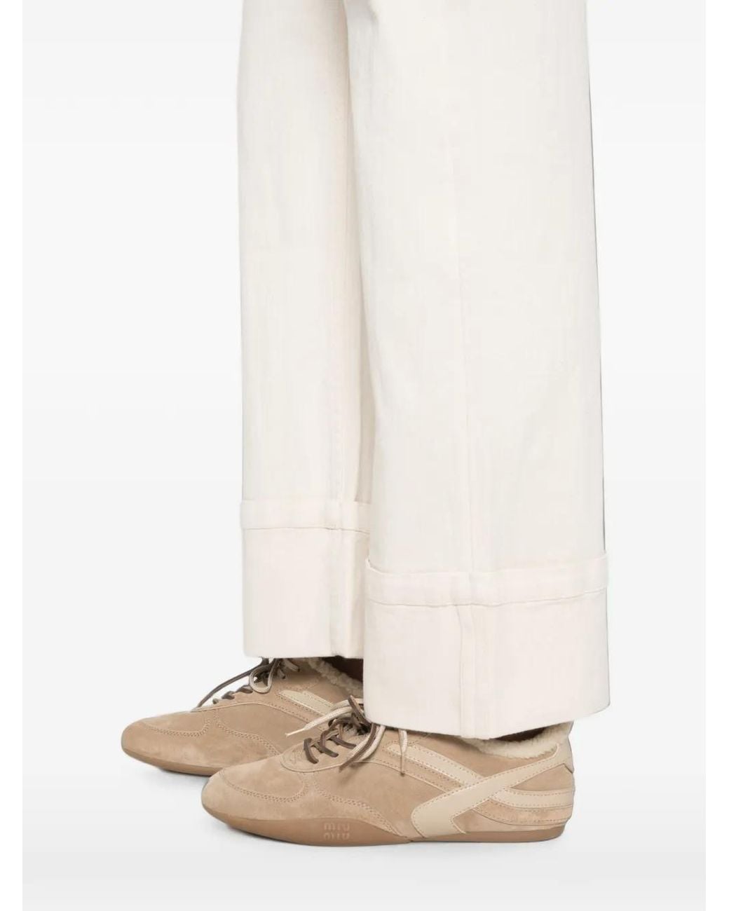 Yerse White Jean À Ourlet Retroussé