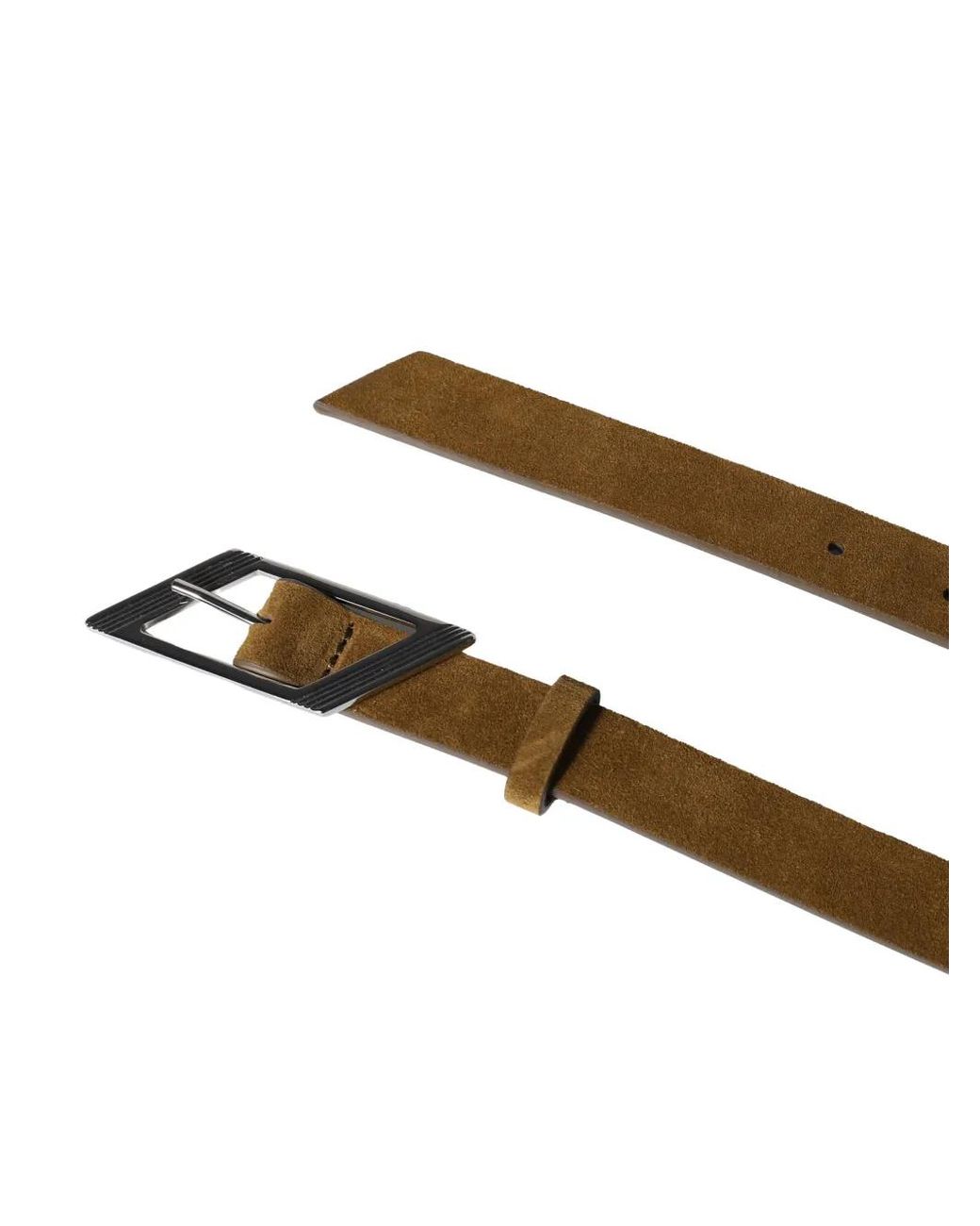 The Attico White Suede Skinny Belt