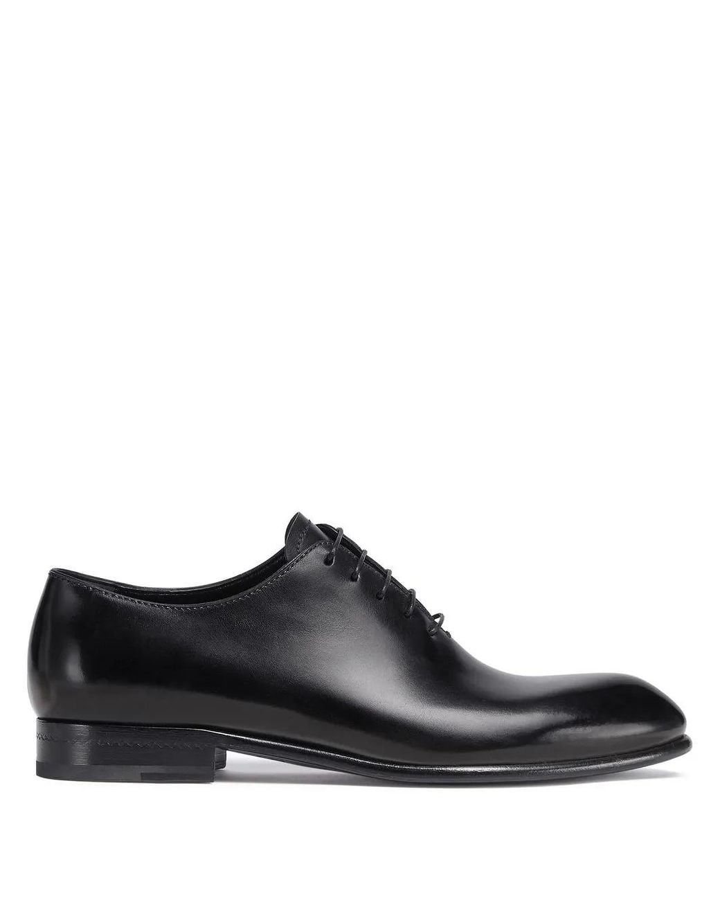 Zegna Black Leather Vienna Oxford Shoes for men