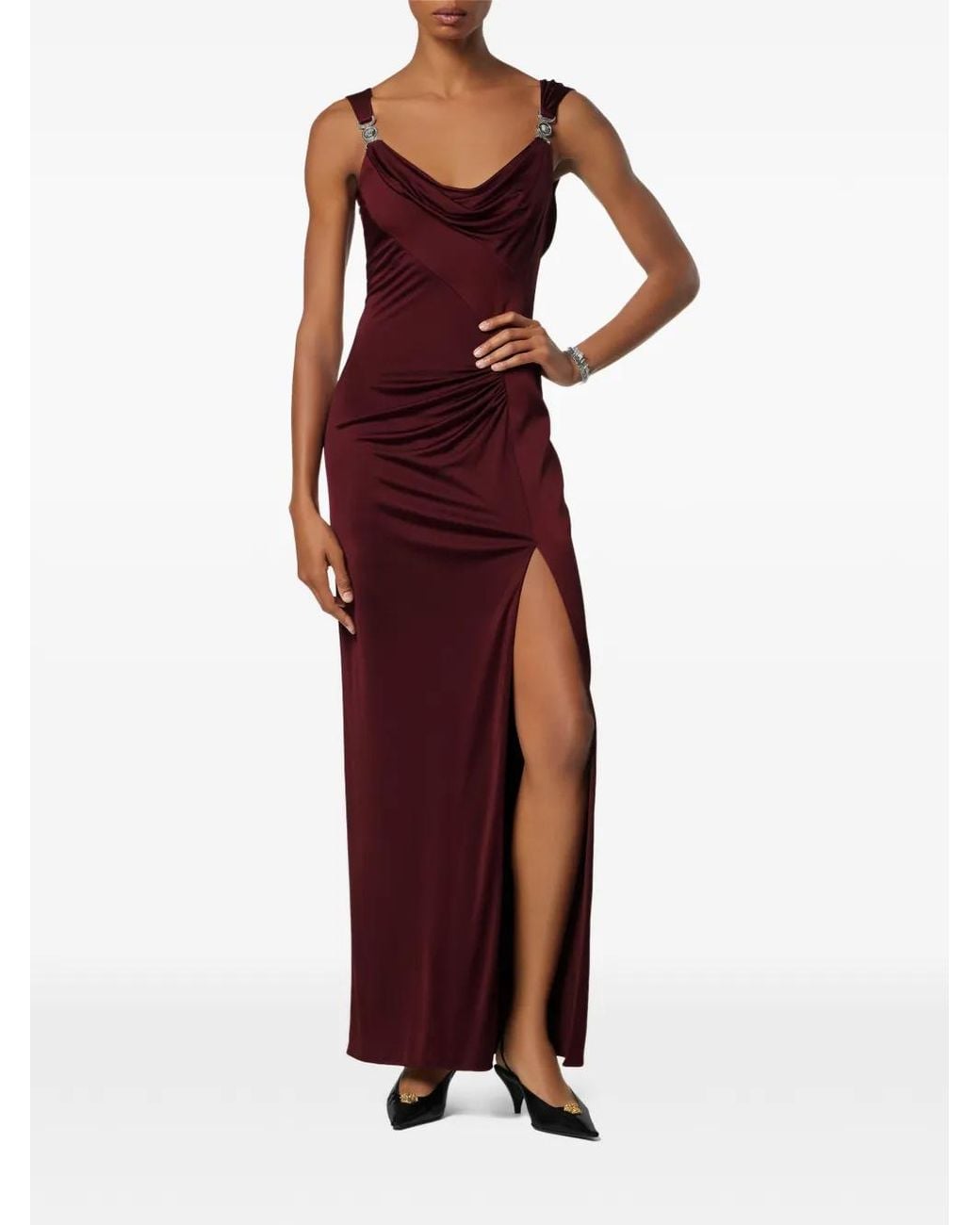 Versace Purple Draped Dress
