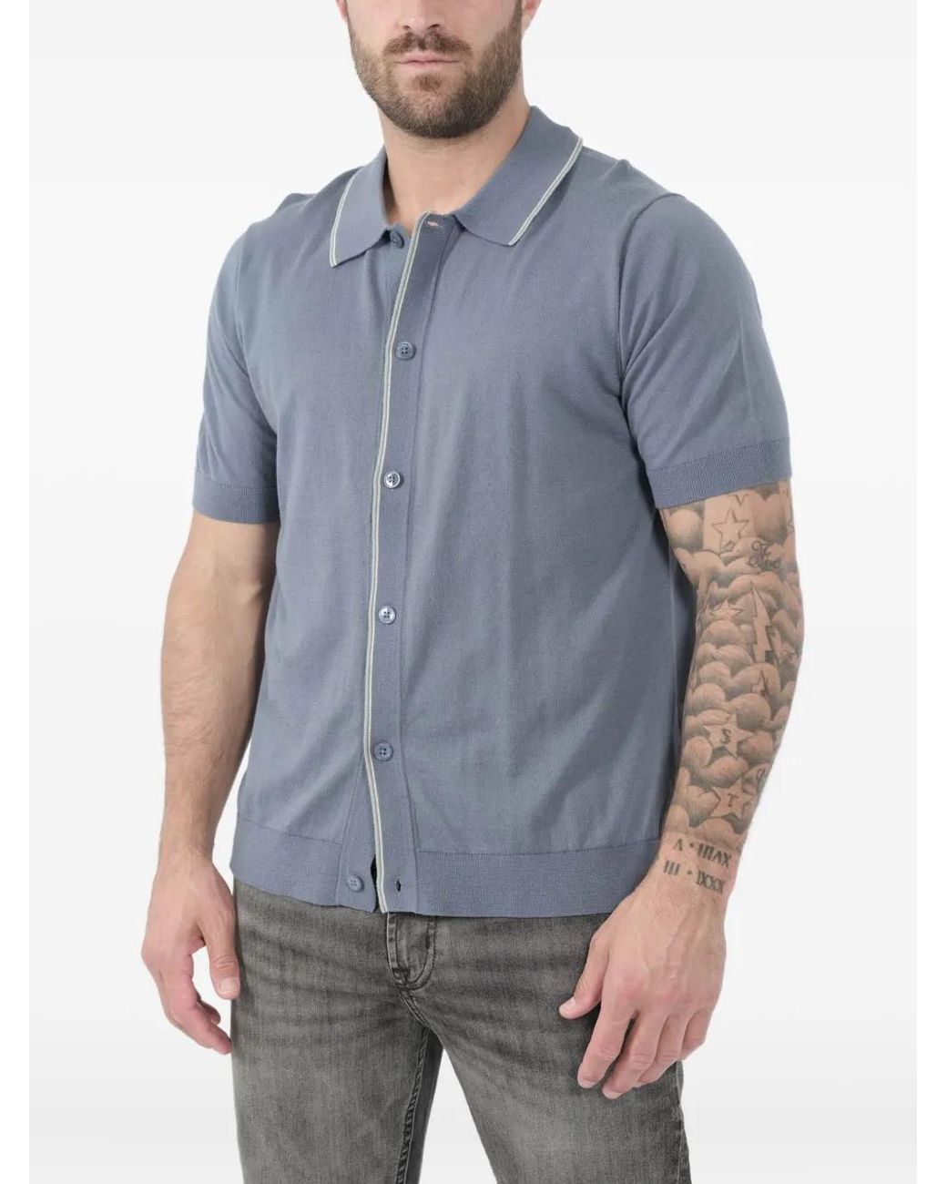 NN07 Blue Nolan Short-Sleeve Shirt for men
