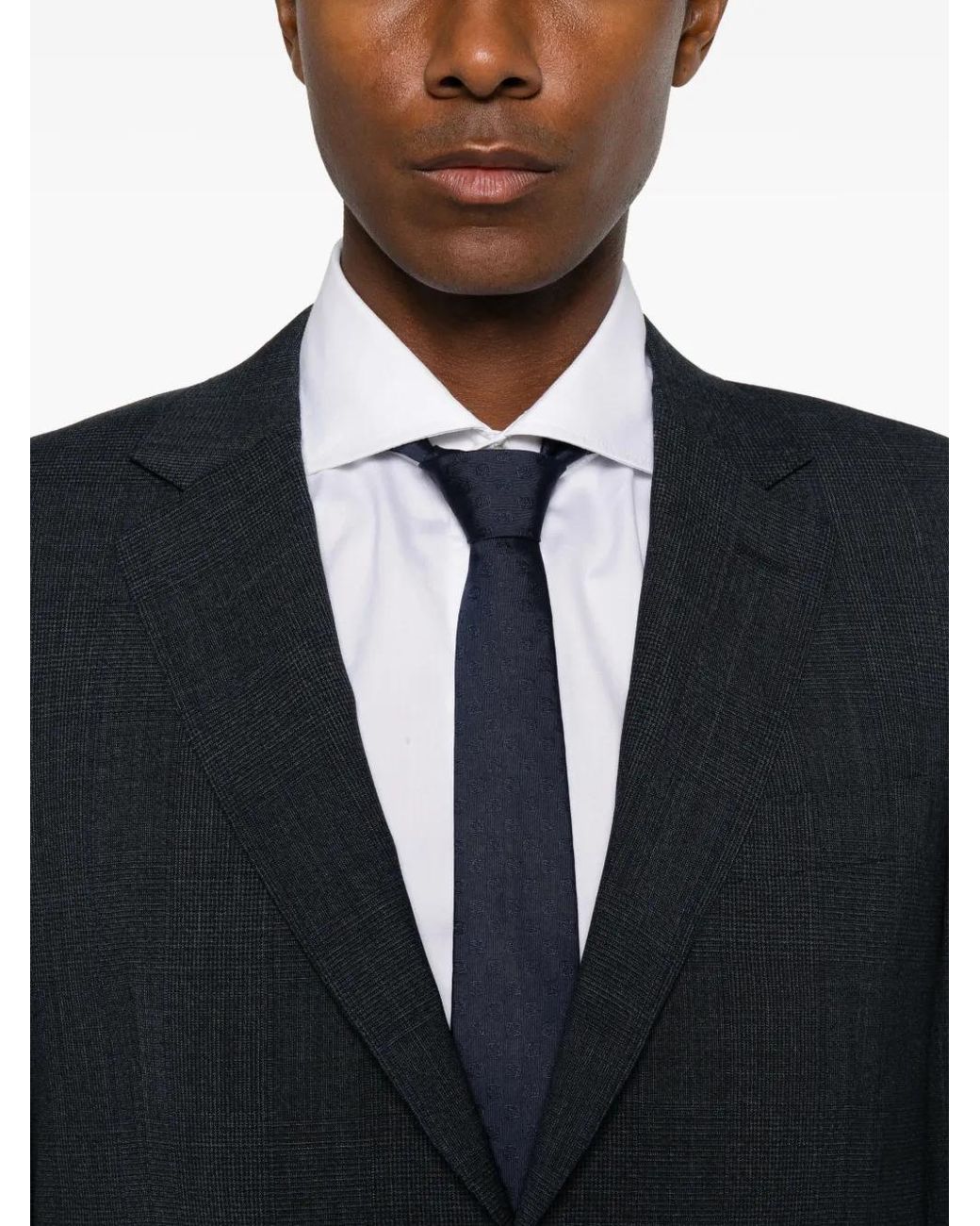Canali Blue Prince Of Wales-Check Wool Suit for men