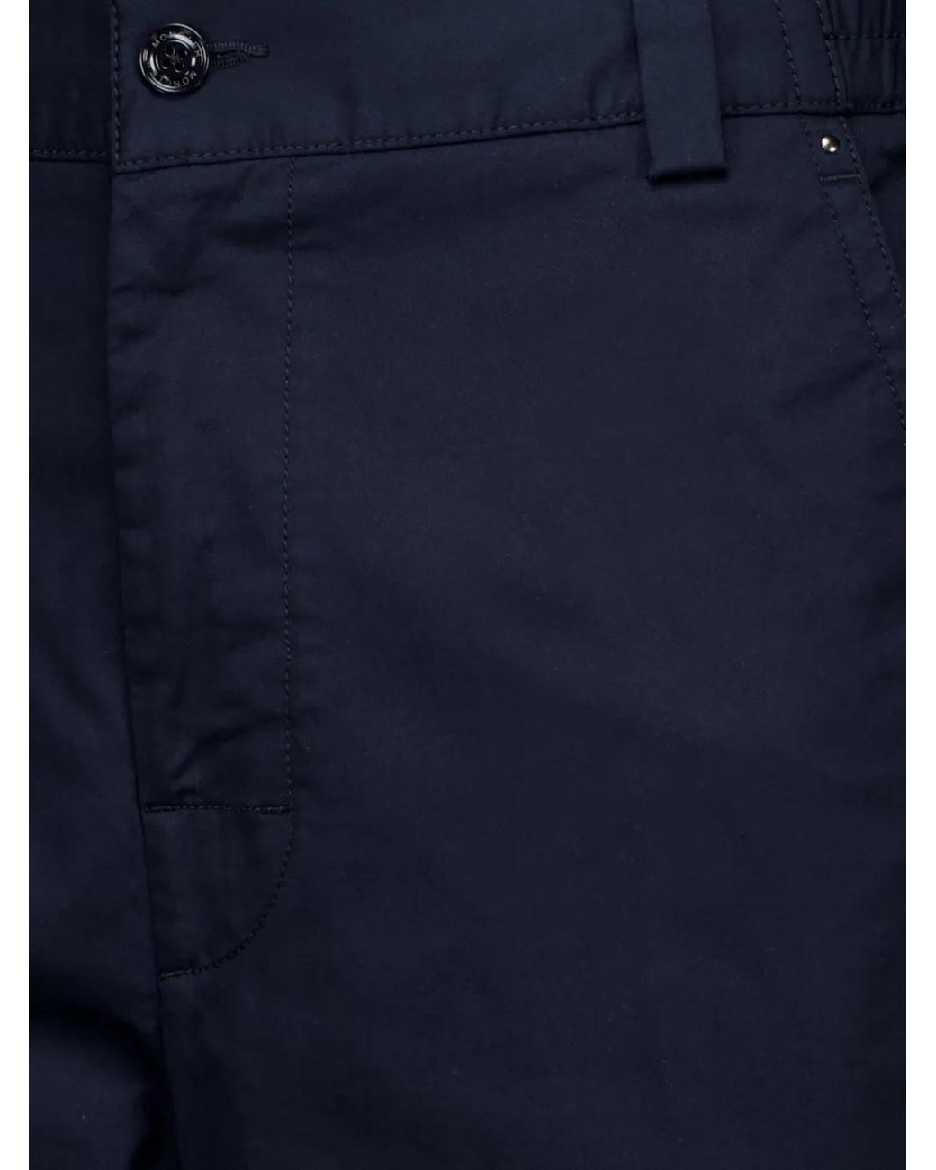 Moncler Blue Tailored Cotton Trousers for men
