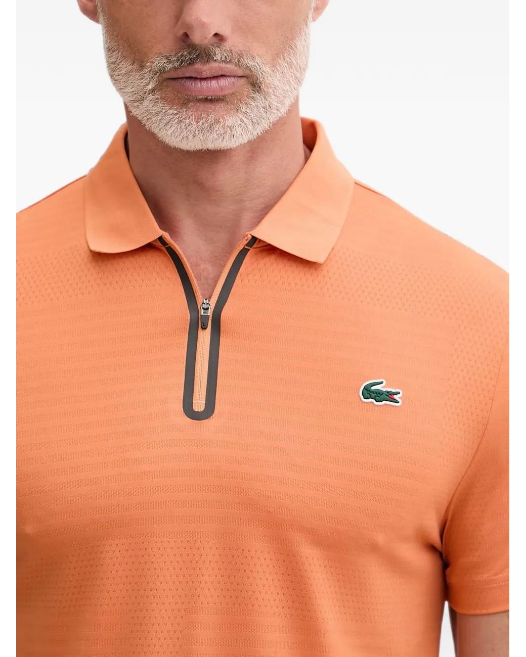 Lacoste Orange Ultra Dry Stretch Tennis Polo for men