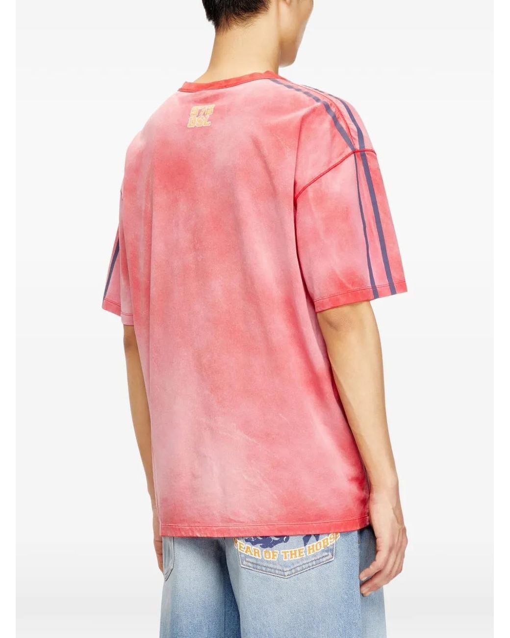 DIESEL Pink Year Of The Horses Print T-Shirt for men