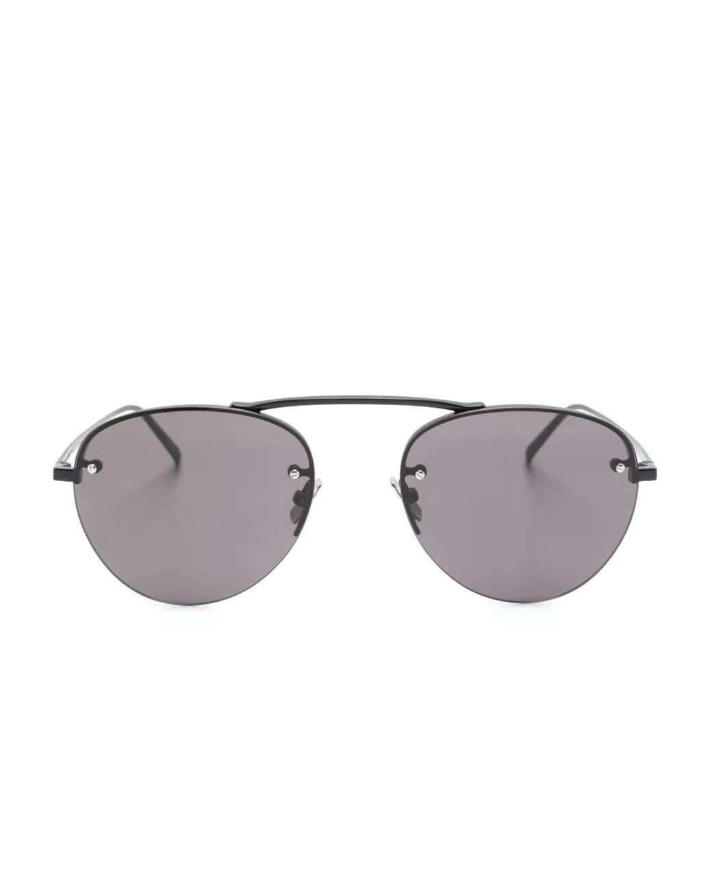 Saint Laurent Gray Sl 575 Round-Frame Sunglasses