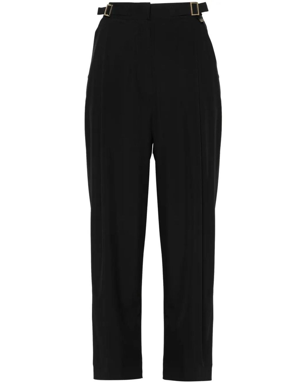 Herno Black Buckle-Detailed Straight Trousers