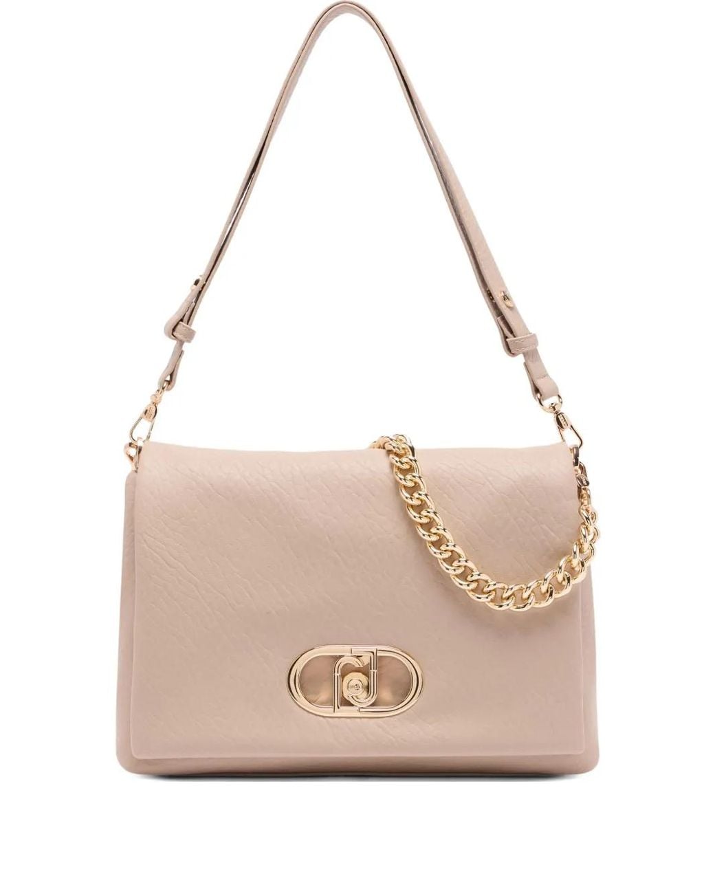 Liu Jo Pink Large Lapuffy Logo-Plaque Chain-Strap Shoulder Bag
