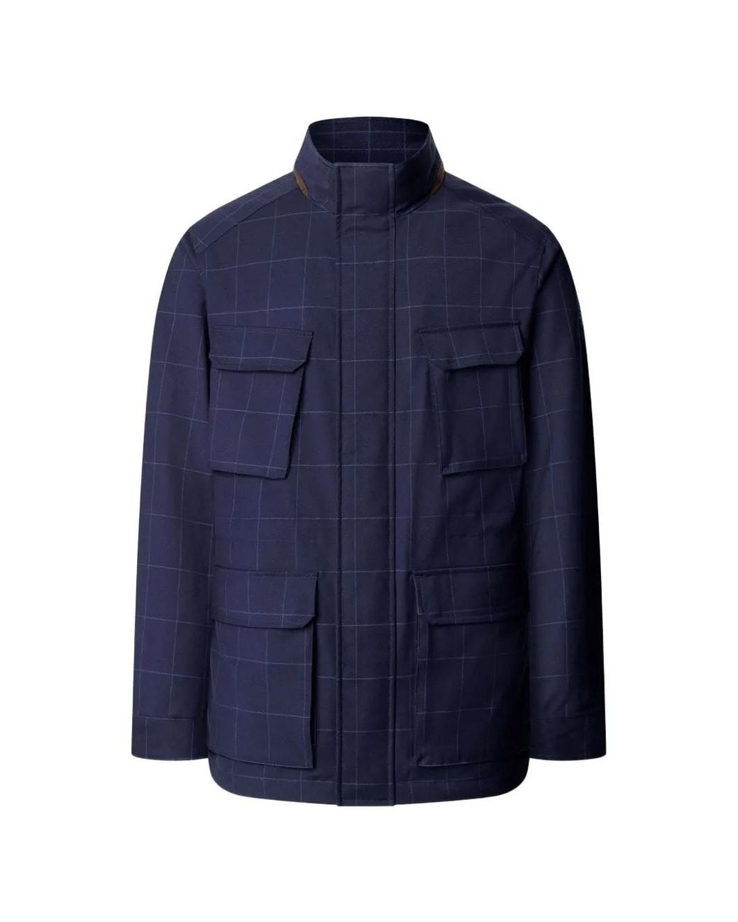 Hackett Blue Velo-Speed Windowpane-Check Jacket for men