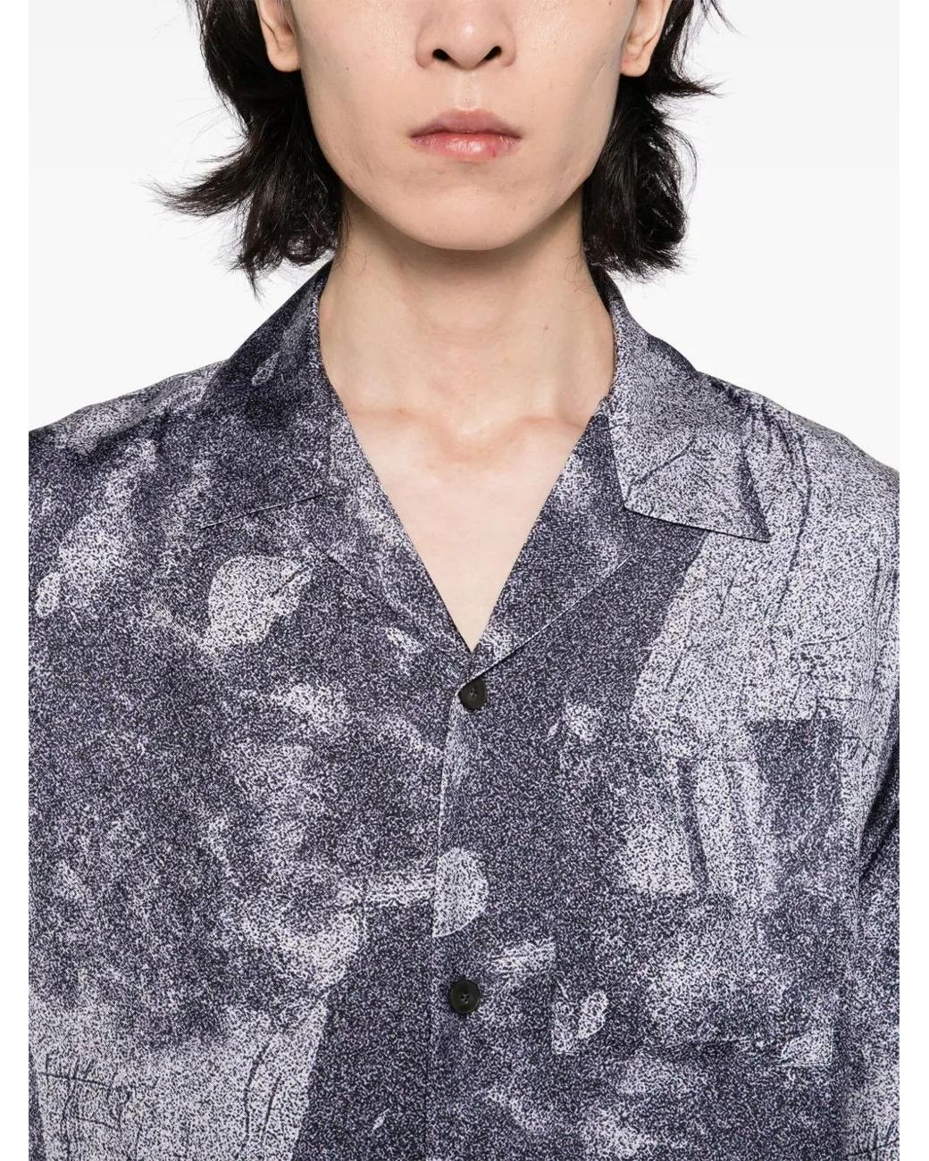 Qasimi Gray Dust-Print Resort Shirt for men