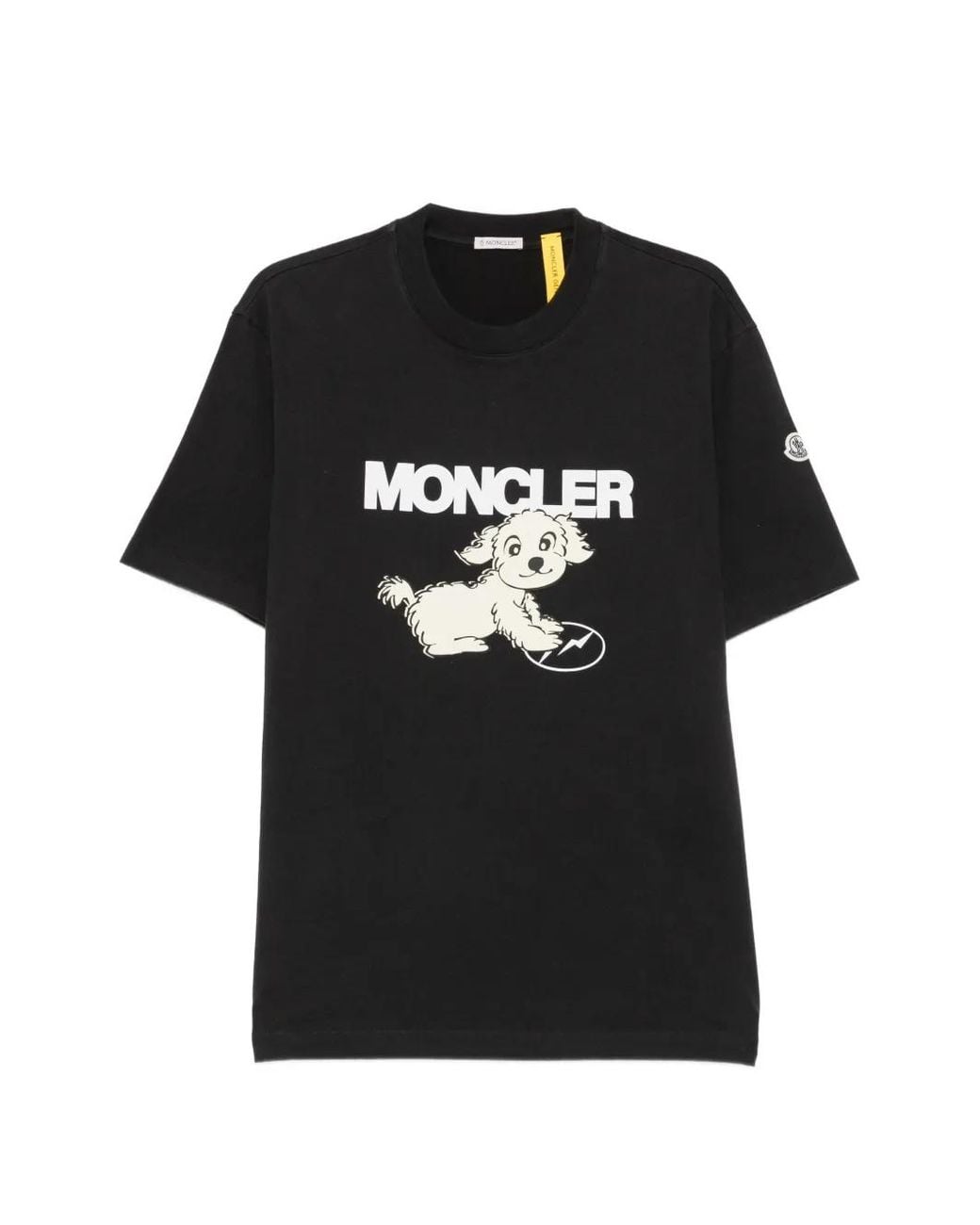 Moncler Black Dog Graphic-Print T-Shirt for men