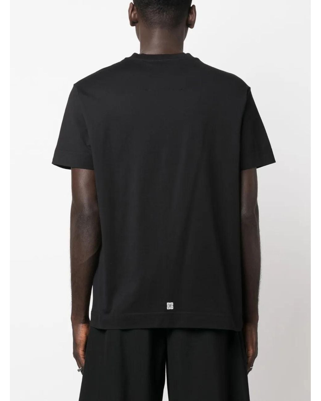 Givenchy Black Logo-Print Cotton T-Shirt for men