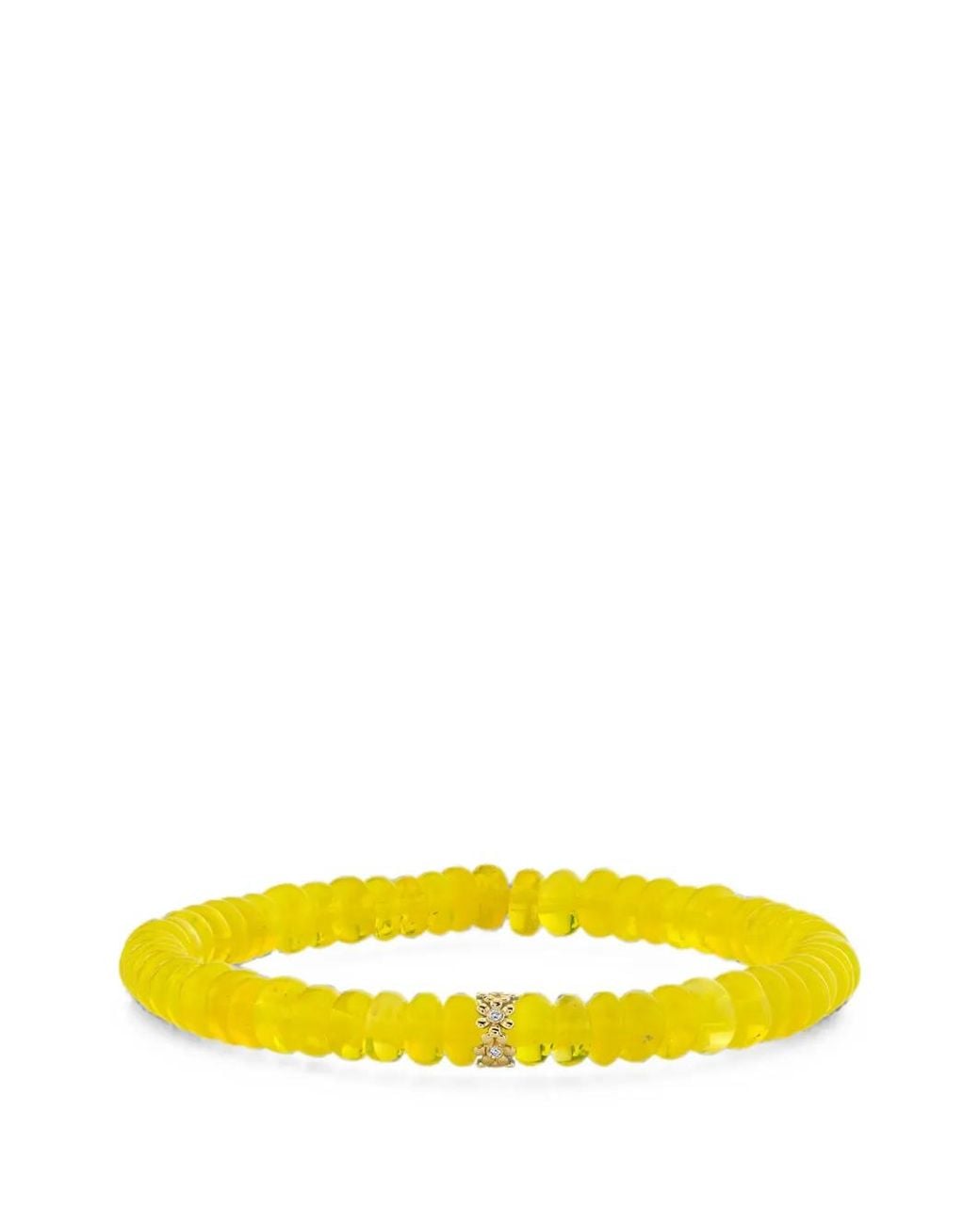 Sydney Evan Yellow Opal And Diamond Tiny Daisy Rondelle Bracelet