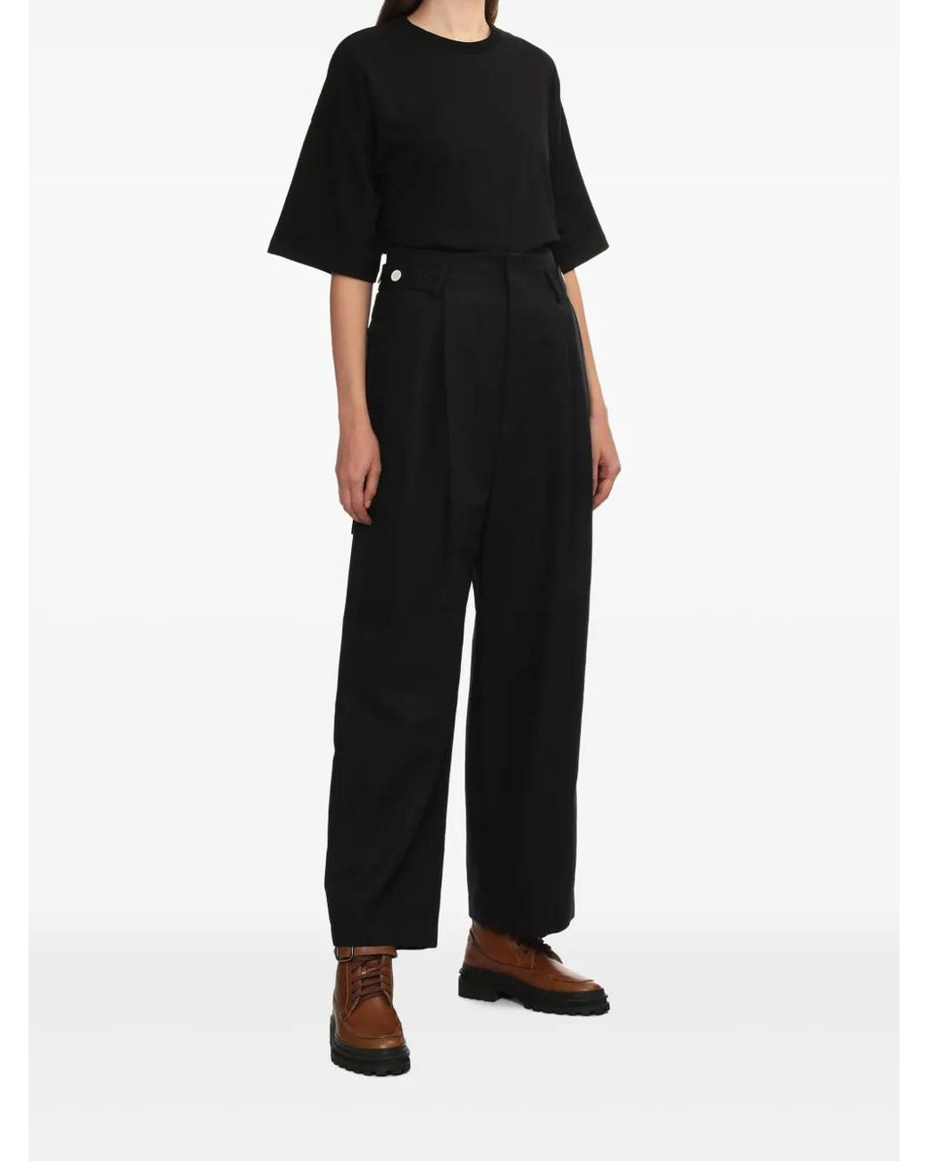 ENFOLD✨STRAIGHT SEMI-WIDE TROUSERS Enfold Straight-Leg Trousers in Black | Lyst