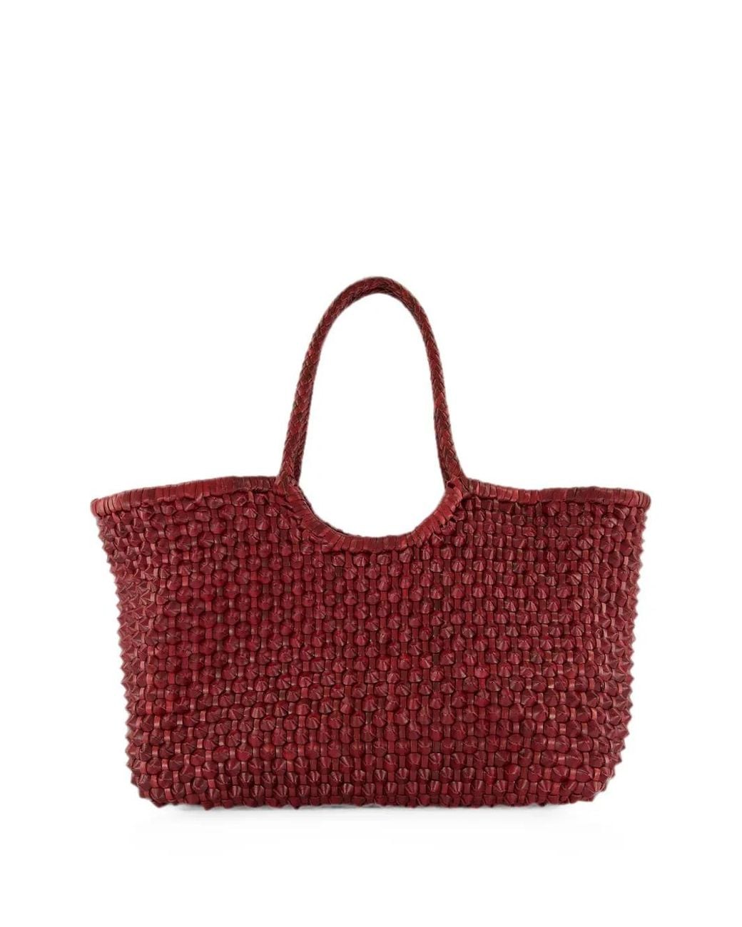 Dragon Diffusion Red Sac À Main Nantucket Cactus En Cuir À Design Tressé