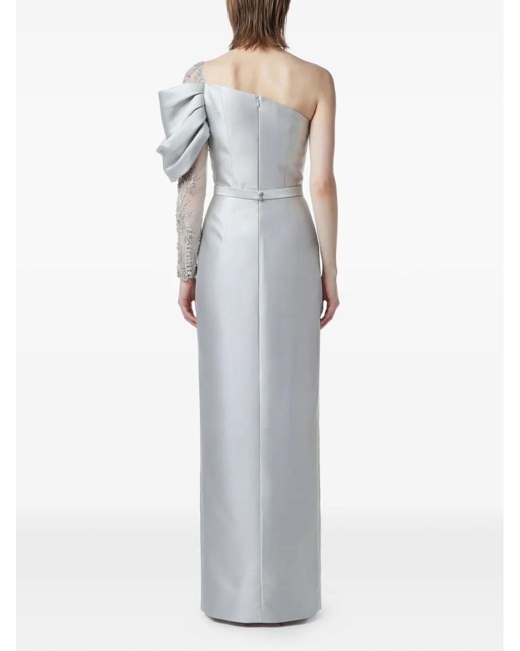 Gatti Nolli by Marwan White Embellished Maxi Dress