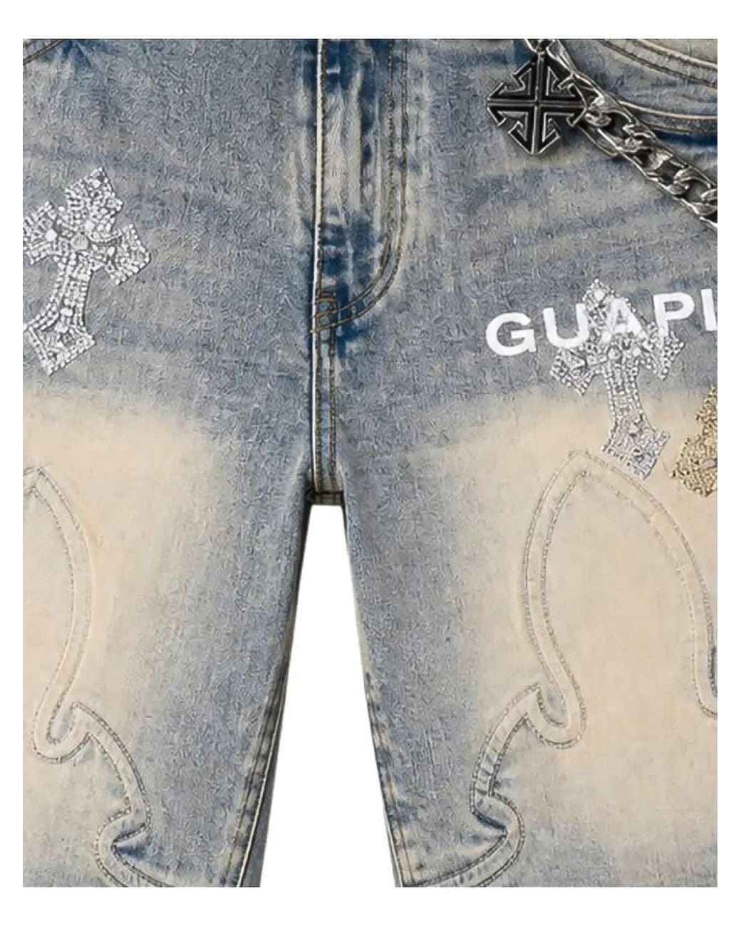 4 Cross Patch GUAPI Cross-Patch Chain-Detail Shorts in Blue for Men | Lyst