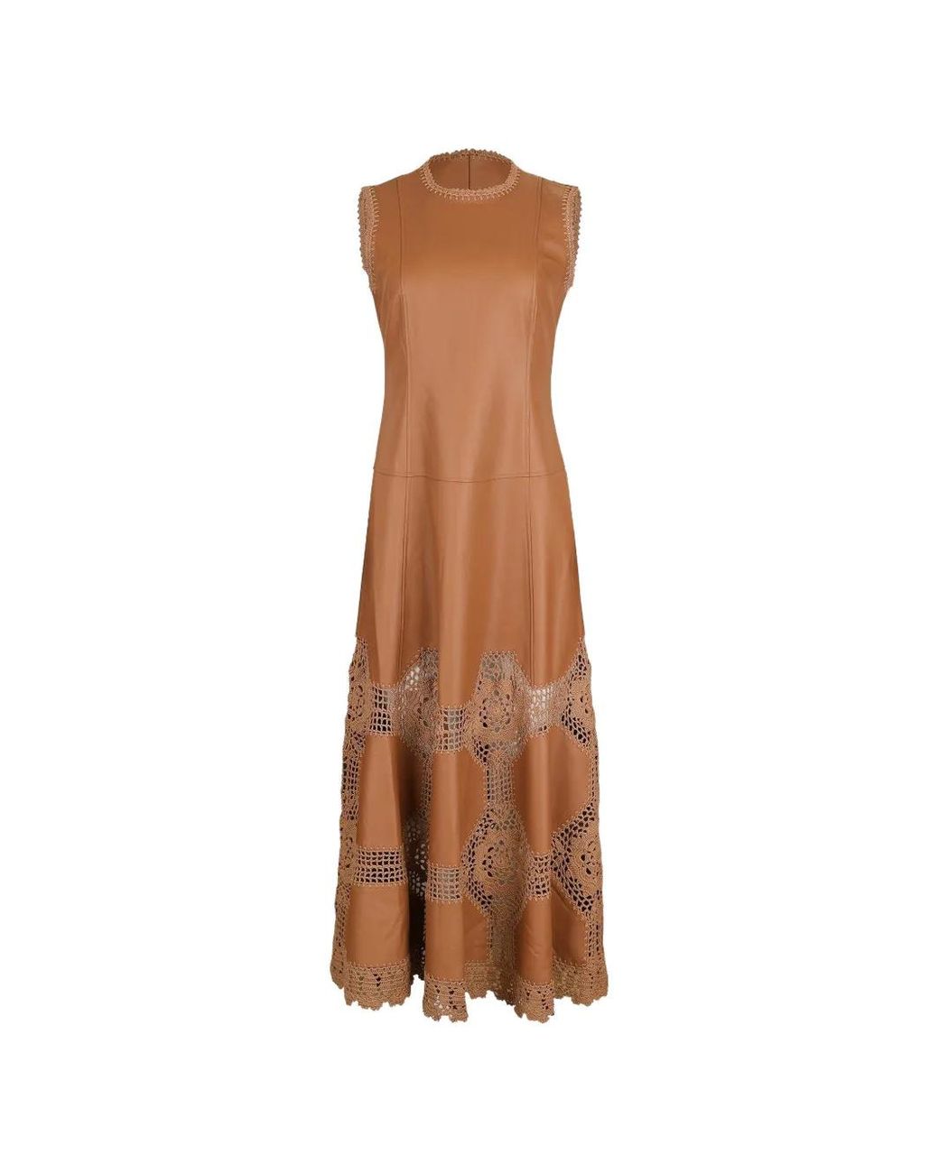 Ulla Johnson Brown Ilana Leather Midi Dress