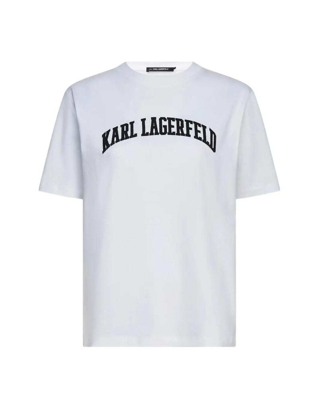 Karl Lagerfeld White Collegiate Logo T-Shirt