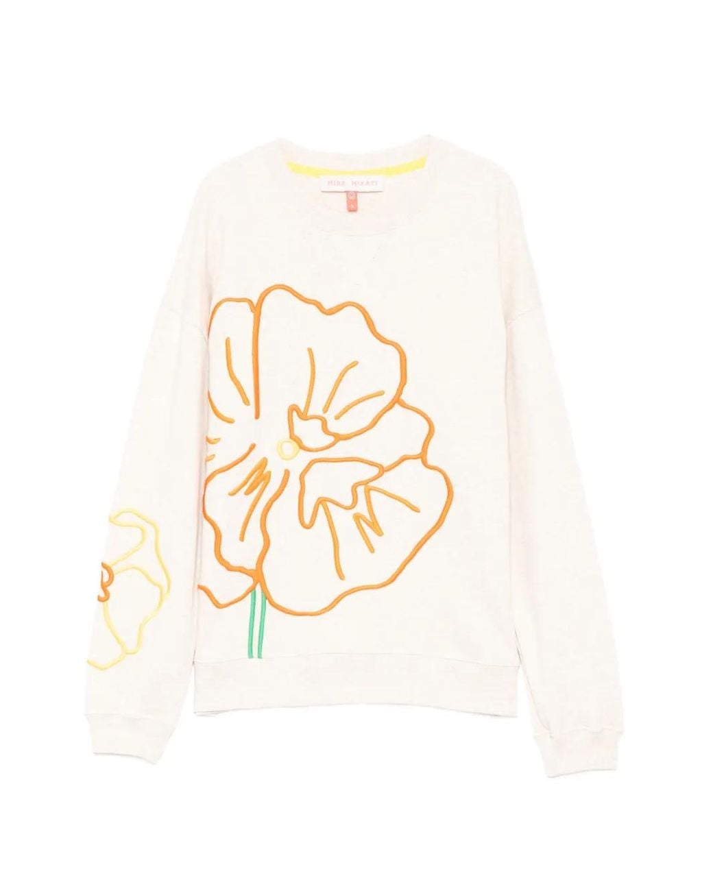 MIRA MIKATI White Floral-Embroidered Sweatshirt