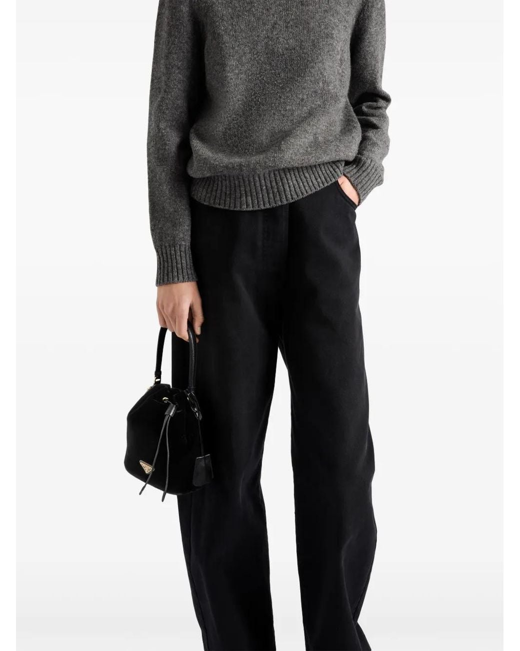 Prada Black Wide-Leg Jeans