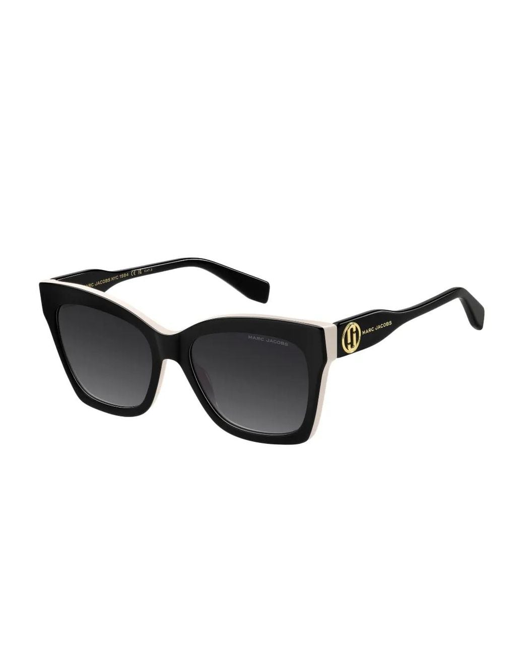 Marc Jacobs Black Logo-Plaque Square-Frame Sunglasses