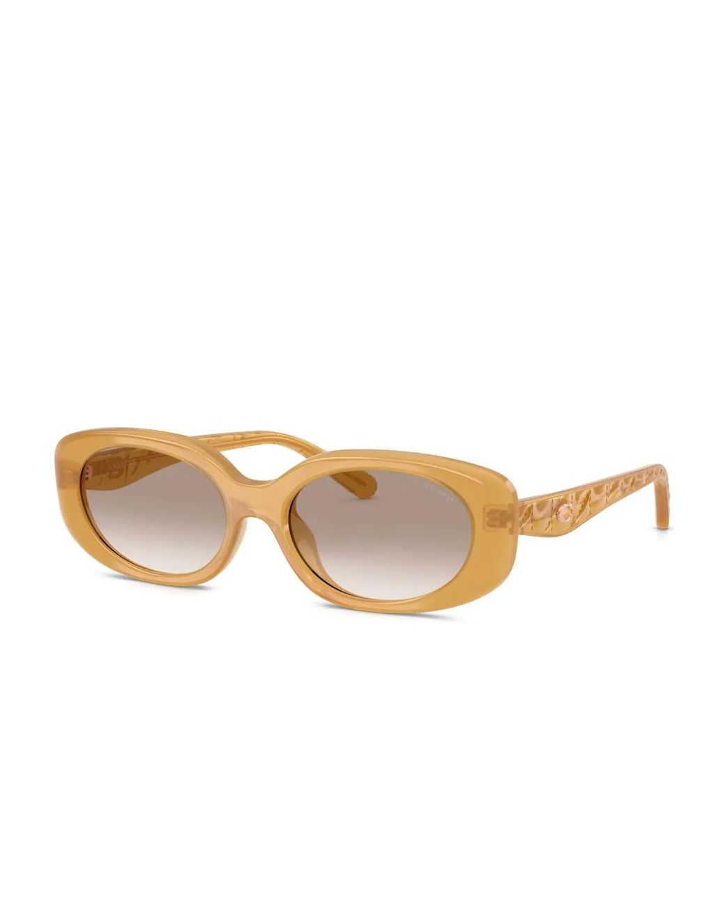 COACH Natural Oval-Frame Logo Sunglasses