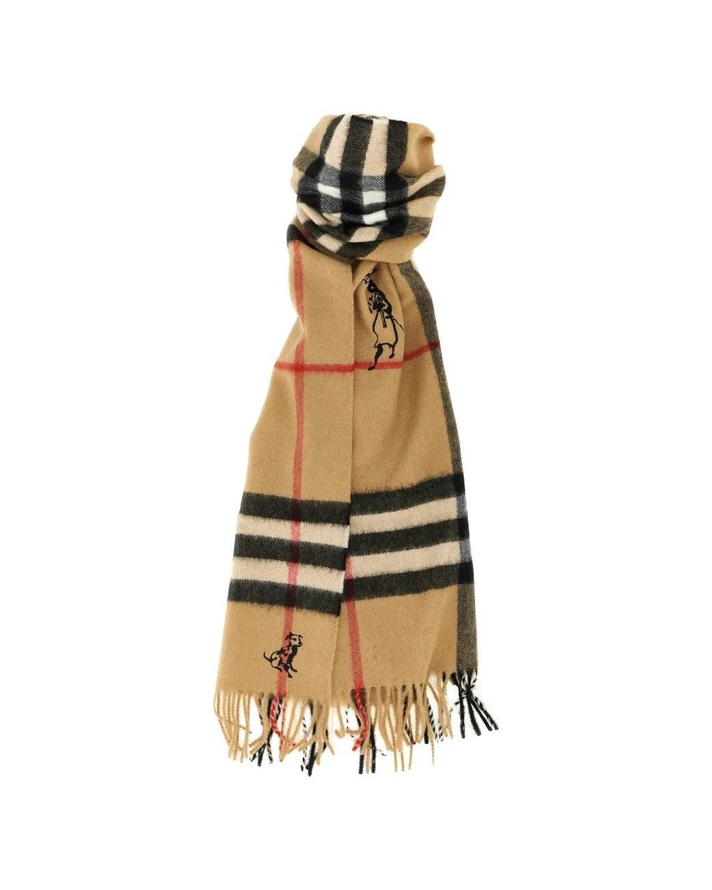 Burberry Metallic Check Mates Cashmere Scarf