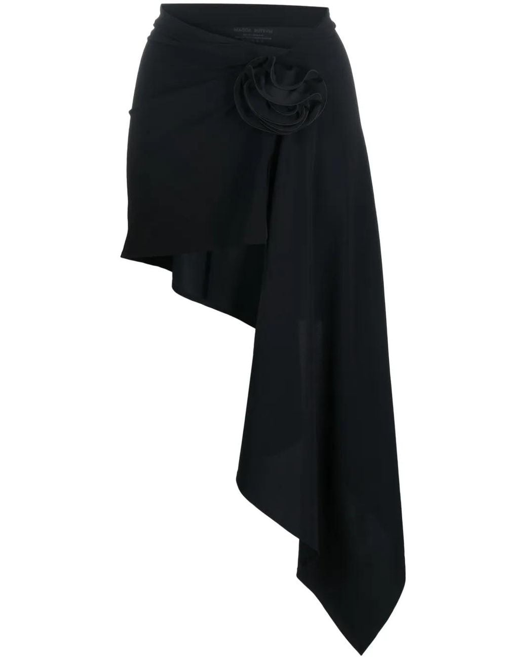 Magda Butrym Black Rose-Sash Miniskirt