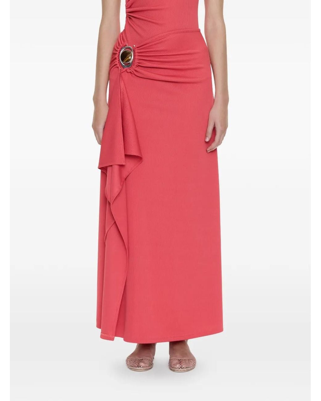 Christopher Esber Pink Occhio Crystal Cascade Skirt
