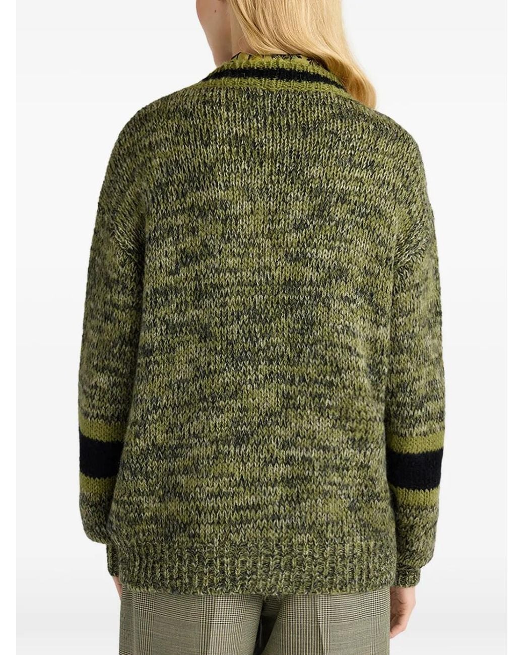 Momoní Green Orvan Mouliné Cardigan
