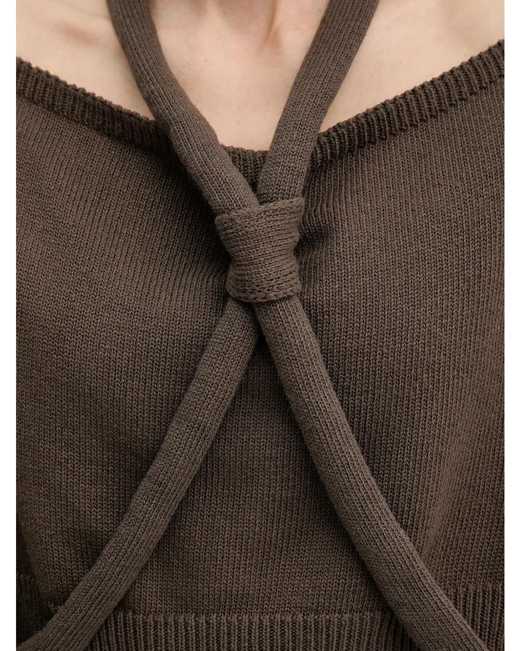 Haveone Brown Pullover Mit Knotendetail