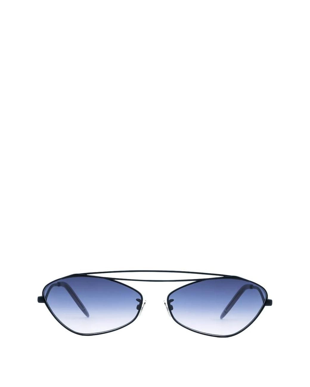 MYT Blue Geometric-Frame Double-Bridge Sunglasses