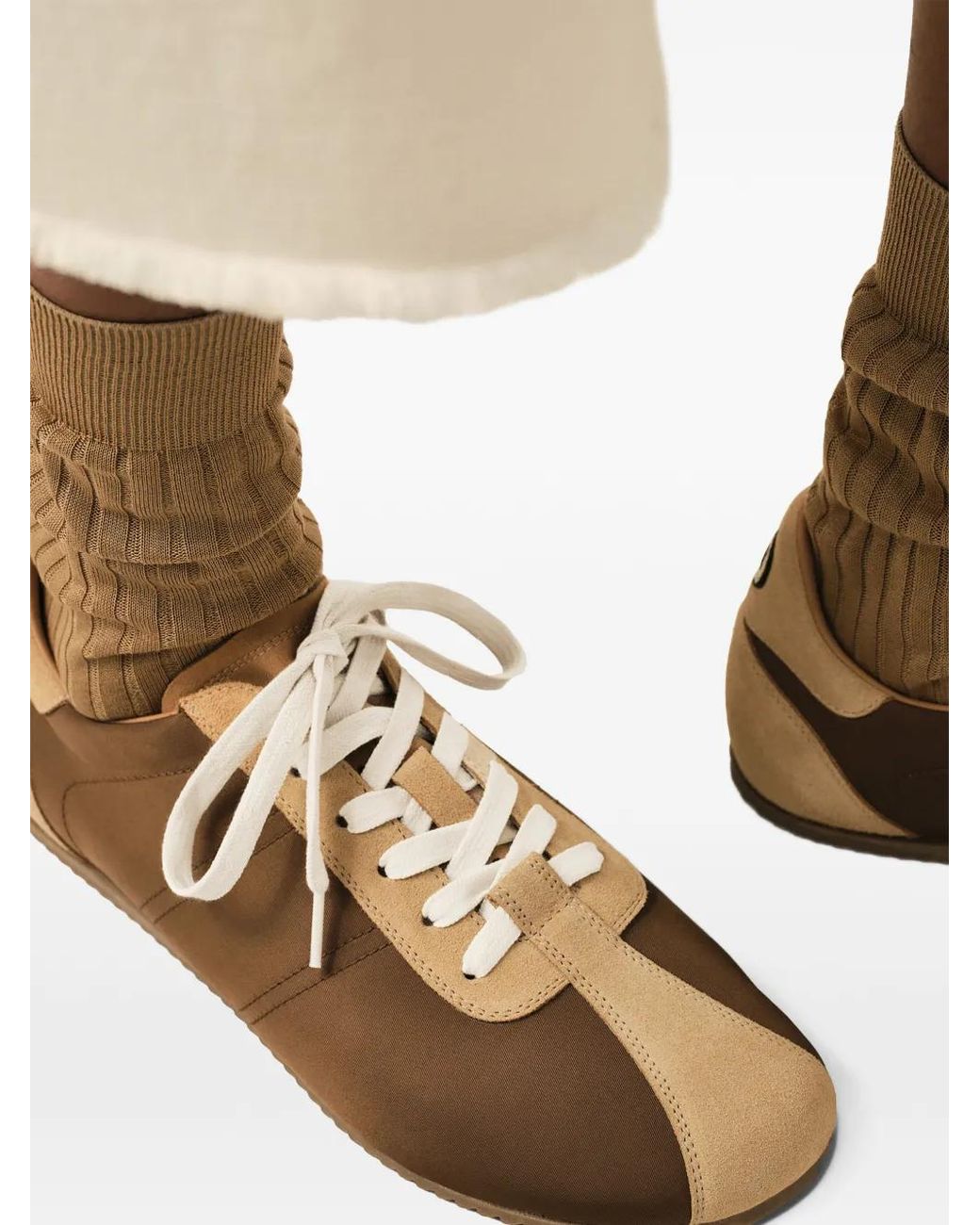 AMI Brown Nylon Soft Sneakers