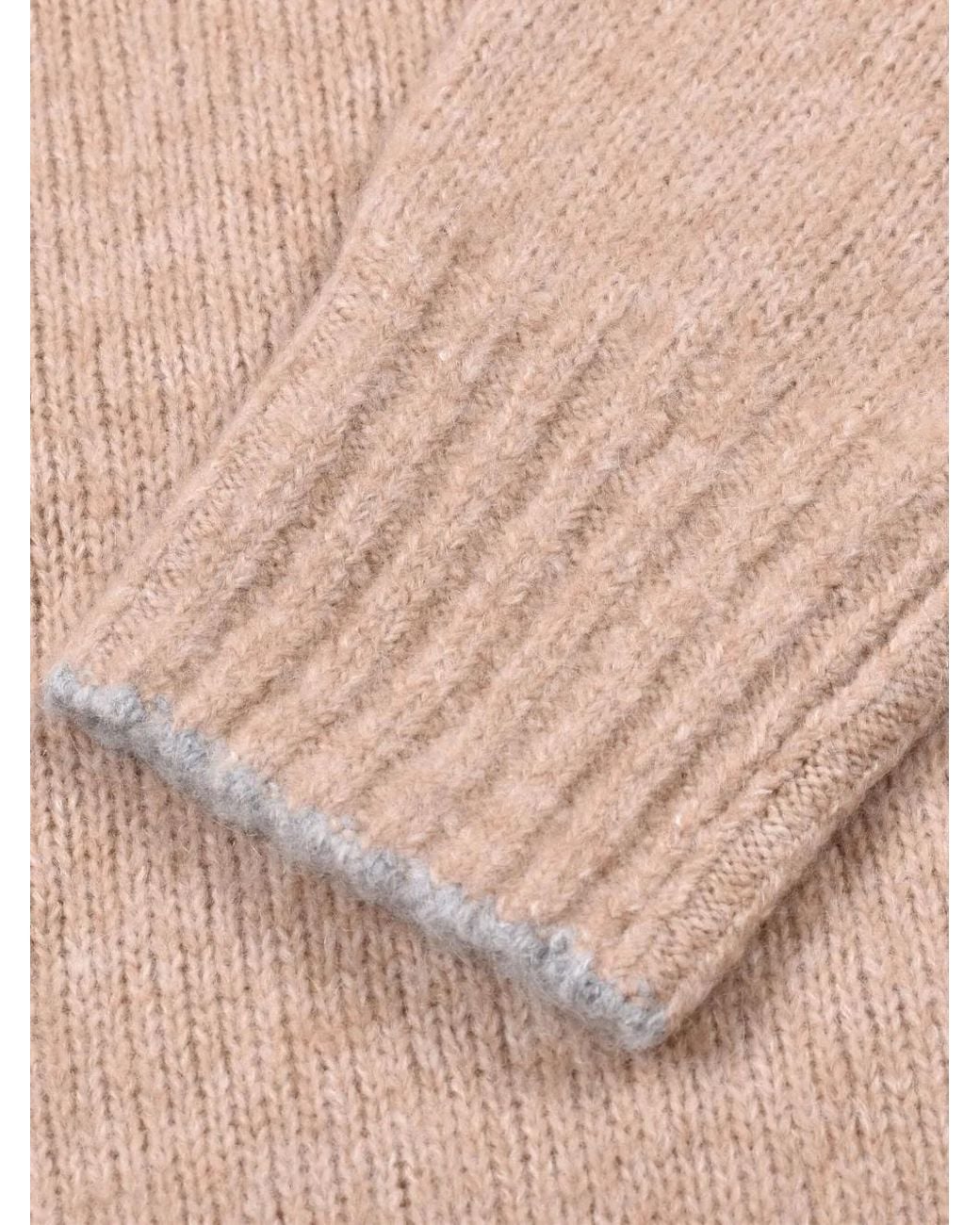 Brunello Cucinelli Pink Turtleneck Ribbed-Cuff Sweater for men