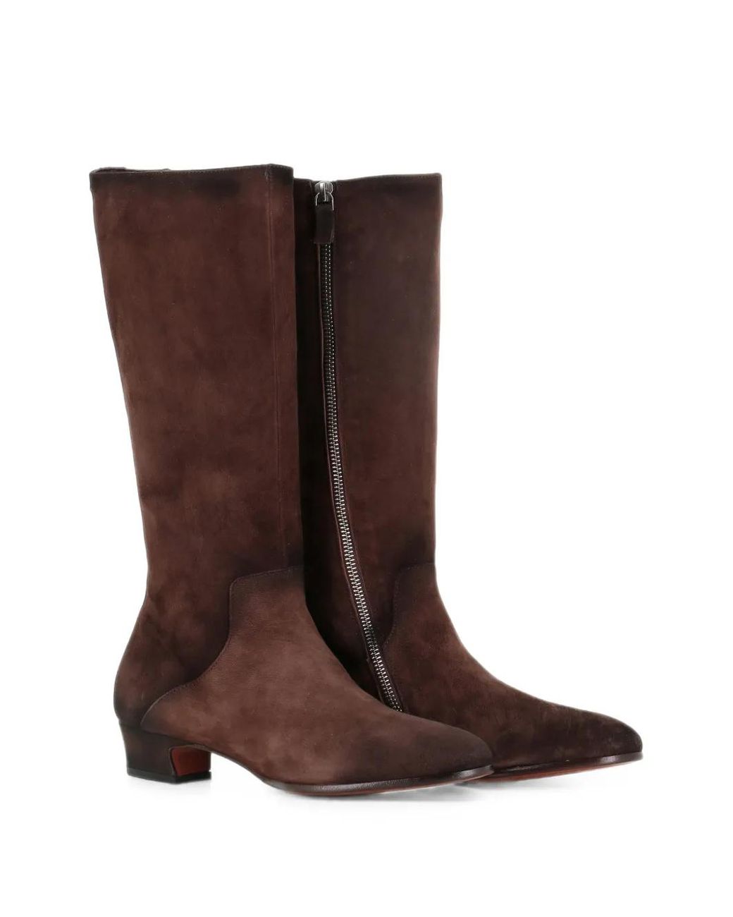 Alexander Hotto Brown Bottines En Daim À Zip Latéral