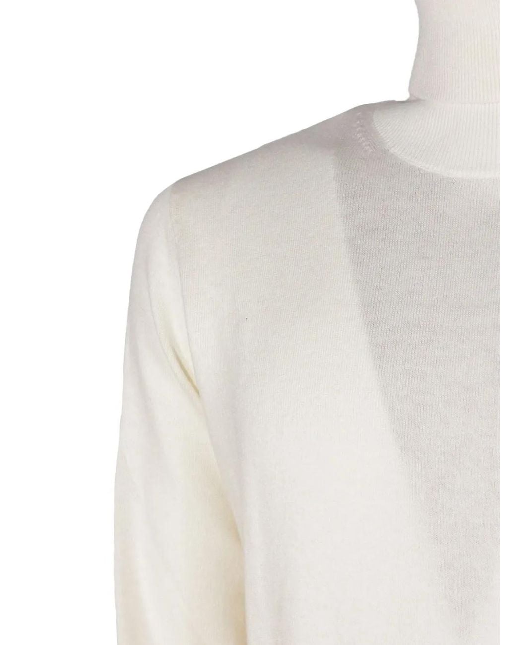 Kangra White Roll-Neck Ribbed-Trim Sweater for men