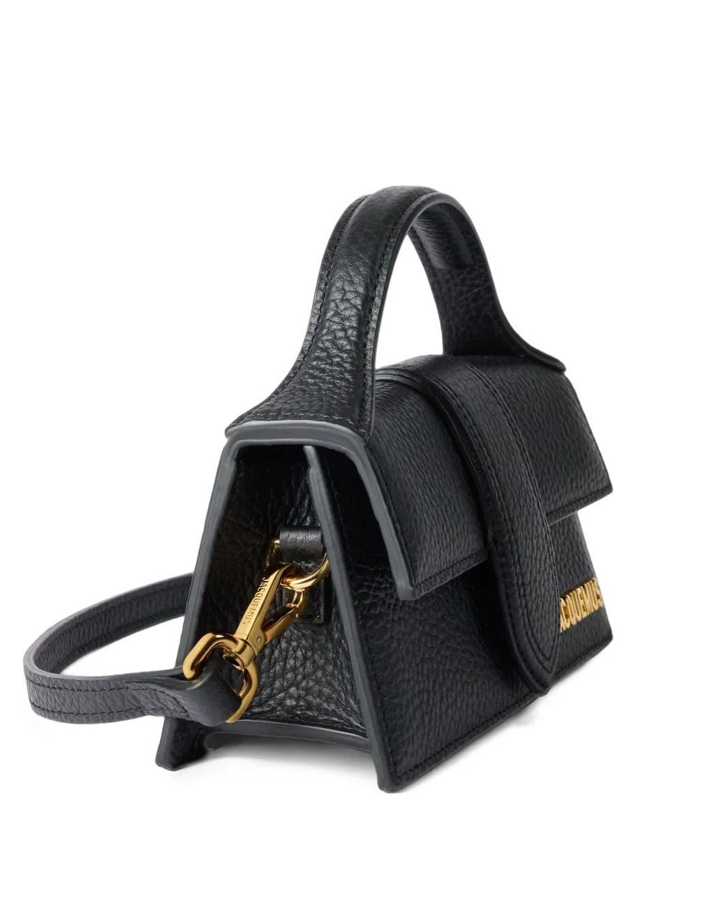 Jacquemus Black The Bambino Grained Mini Flap Bag
